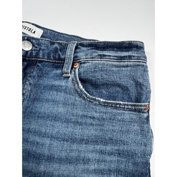 Pistola Jeans Womens 31 Blue Bootcut Flare Stretch Mid Rise Denim Raw Hem - Picture 6 of 16